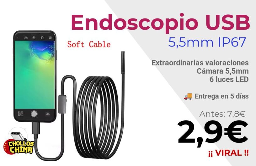 Endoscopio USB para Android OTG por 2,9€