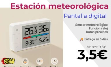 Termómetro higrómetro MiaoMiaoCe por 3,5€
