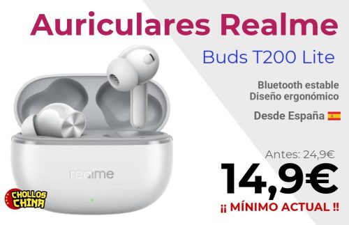 Auriculares Realme Buds T200 Lite por 14,9€