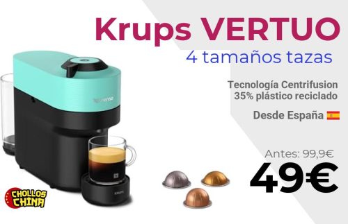 Cafetera de cápsulas Krups Nespresso VERTUO por 49€