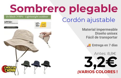 Sombrero de pescador plegable unisex por 3,2€