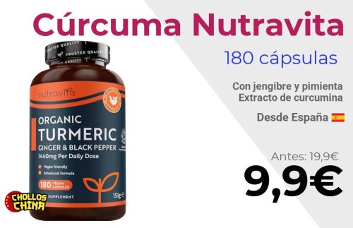 Cúrcuma orgánica Nutravita con jengibre por 9,9€