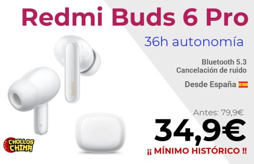 Auriculares Redmi Buds 6 Pro por 34,9€
