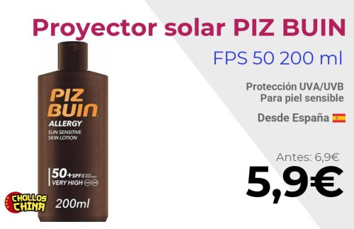 Protector solar PIZ BUIN Allergy FPS 50 por 5,9€