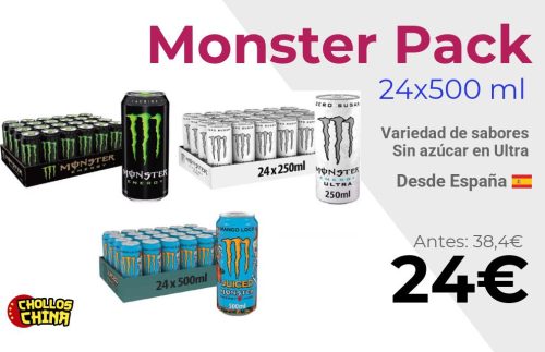 Pack de bebidas energéticas Monster por 24€