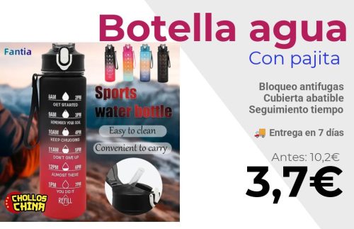 Botella deportiva con pajita por 3,7€