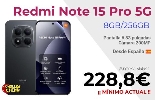 Redmi Note 15 Pro 5G 256GB por 228,8€