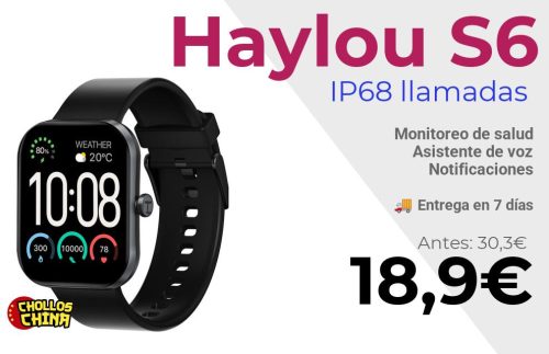Reloj inteligente Haylou Watch S6 por 18,9€