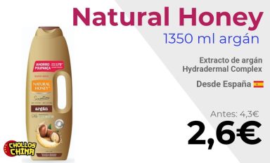 Gel de ducha Natural Honey con argán por 2,6€
