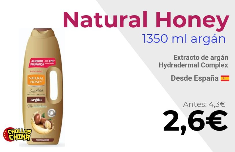 Gel de ducha Natural Honey con argán por 2,6€