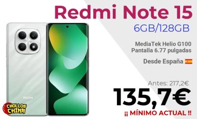 Redmi Note 15 6GB/128GB por 135,7€