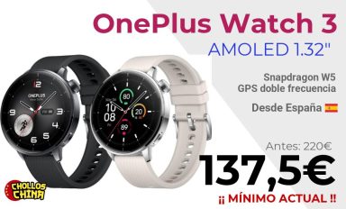 Reloj inteligente OnePlus Watch 3 por 137,5€