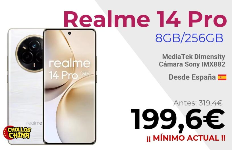Realme 14 Pro 8GB/256GB por 199,6€
