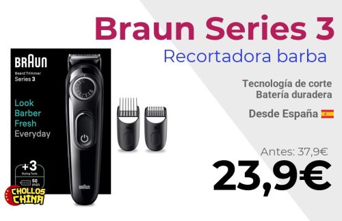 Recortadora de barba Braun Series 3 por 23€