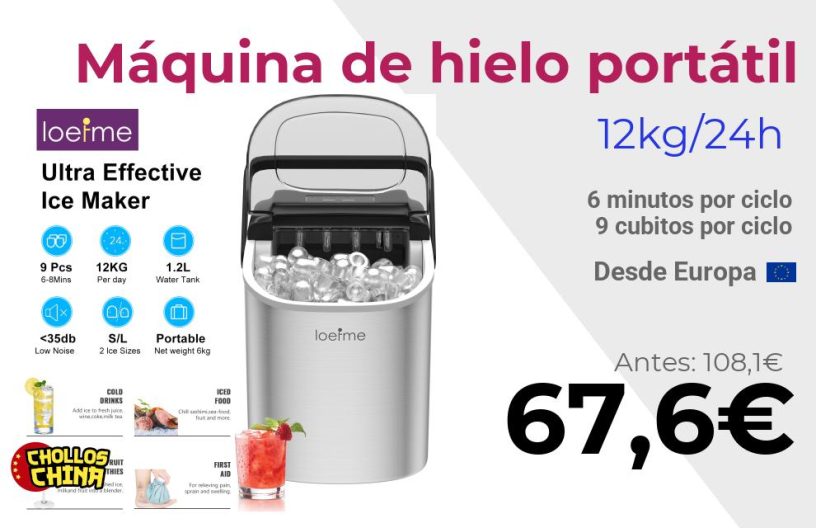 Máquina de hielo portátil Loefme por 67,6€