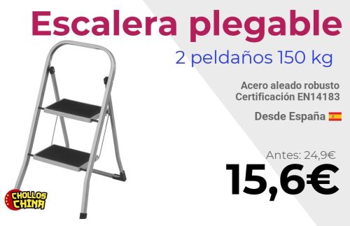 Escalera plegable de acero Songmics por 15,6€