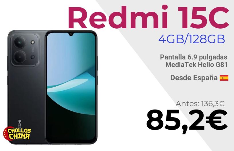 Redmi 15C 4GB/128GB por 85,2€
