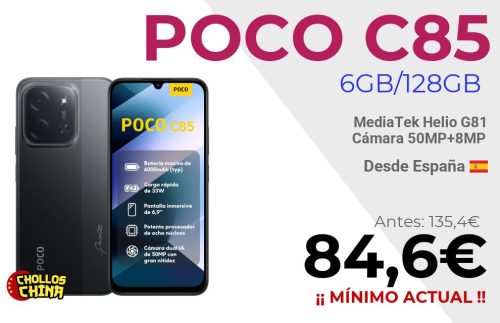 POCO C85 8GB+256GB por 84,6€