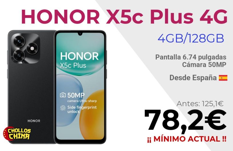 HONOR X5c Plus 4GB/128GB por 78,2€