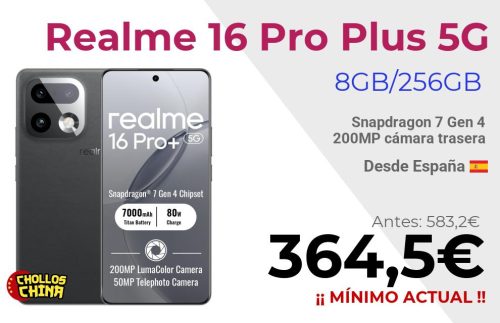 Realme 16 Pro Plus 5G 8GB/256GB por 364,5€