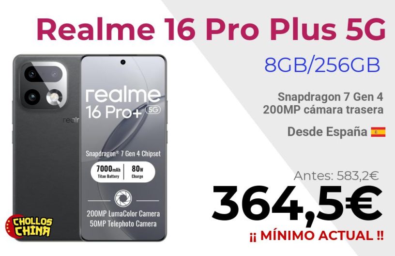 Realme 16 Pro Plus 5G 8GB/256GB por 364,5€