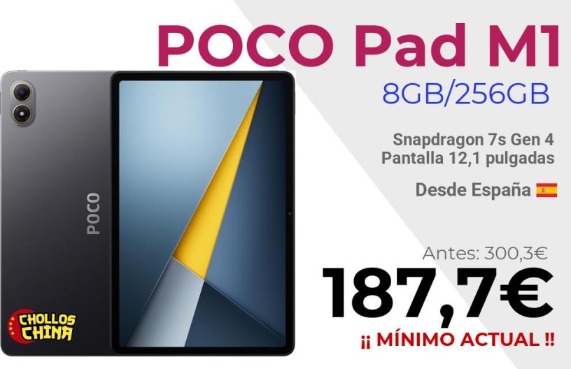 POCO Pad M1 8GB/256GB por 187,7€