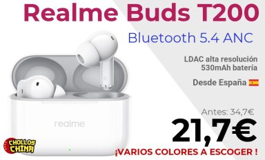 Auriculares Realme Buds T200 por 21,7€