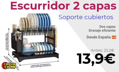 Escurridor de platos de acero al carbono por 13,9€