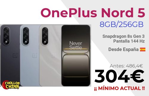 OnePlus Nord 5 8GB/256GB por 304€