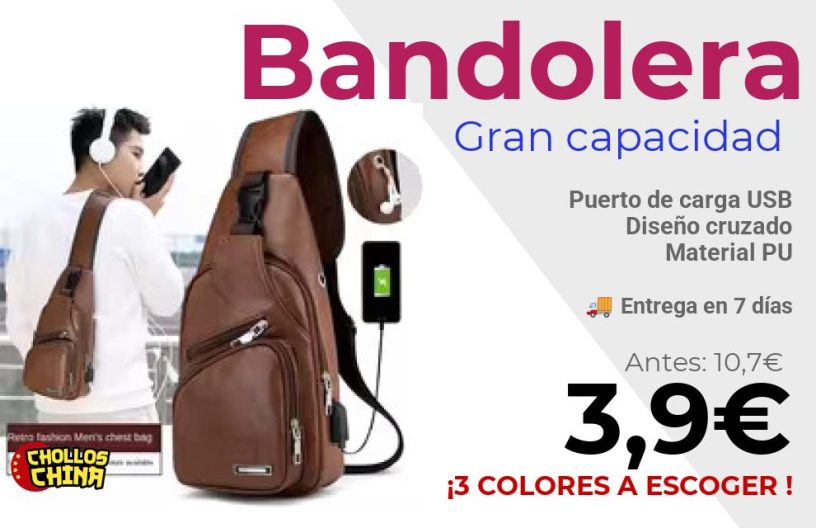Bolsa de pecho USB portátil por 3,9€