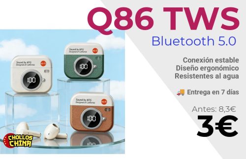 Auriculares inalámbricos Q86 TWS por 3€