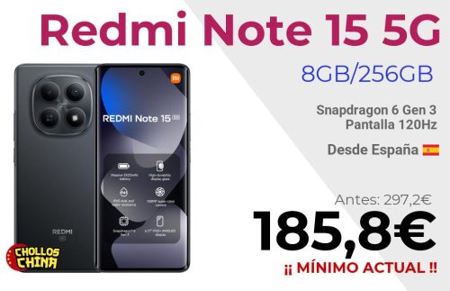 Redmi Note 15 5G 8GB/256GB por 185,8€