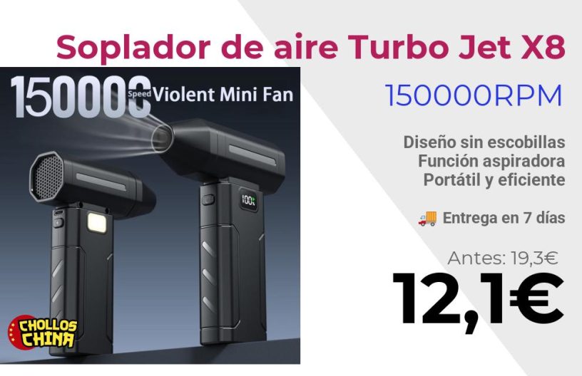Soplador de aire Turbo Jet X8 por 12,1€