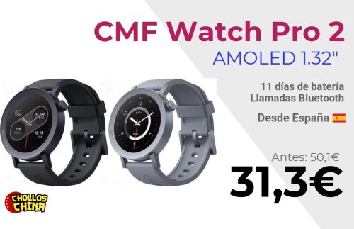 Reloj inteligente CMF Watch Pro 2 por 31,3€