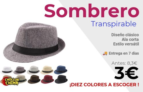 Sombrero Fedora de paja para hombre por 3€