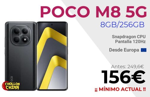 POCO M8 5G 8GB/256GB Smartphone por 156€