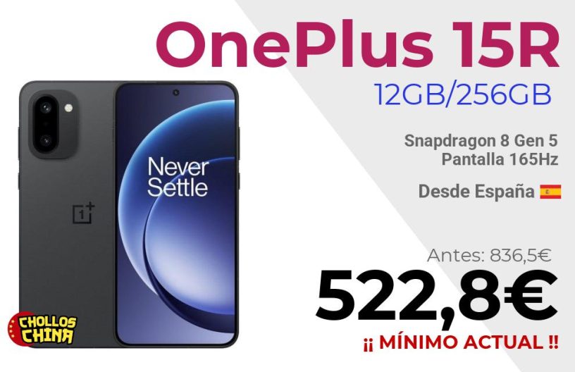 OnePlus 15R 12GB/256GB Smartphone por 522,8€