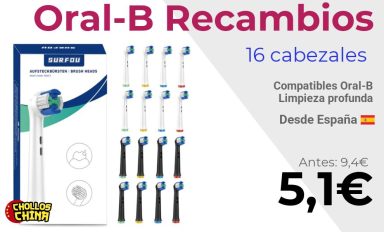 Recambios de cepillo Oral-B 16 unidades por 5,1€